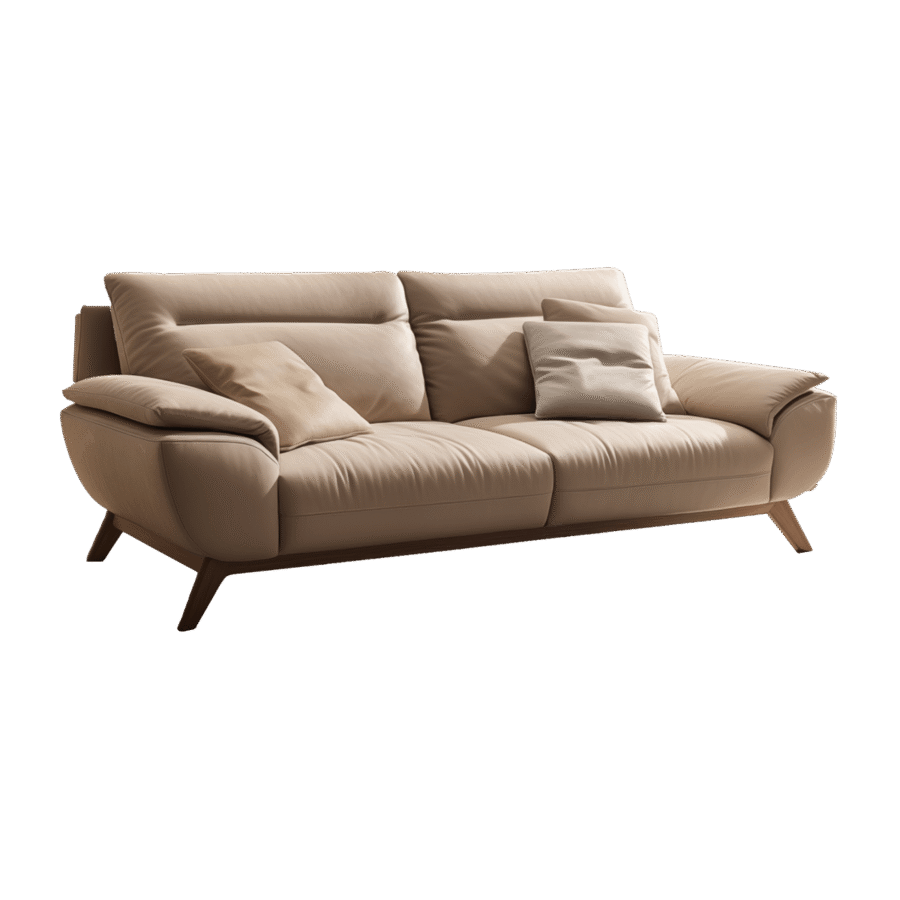 Leather Sofa with Tufted Back - Image 3