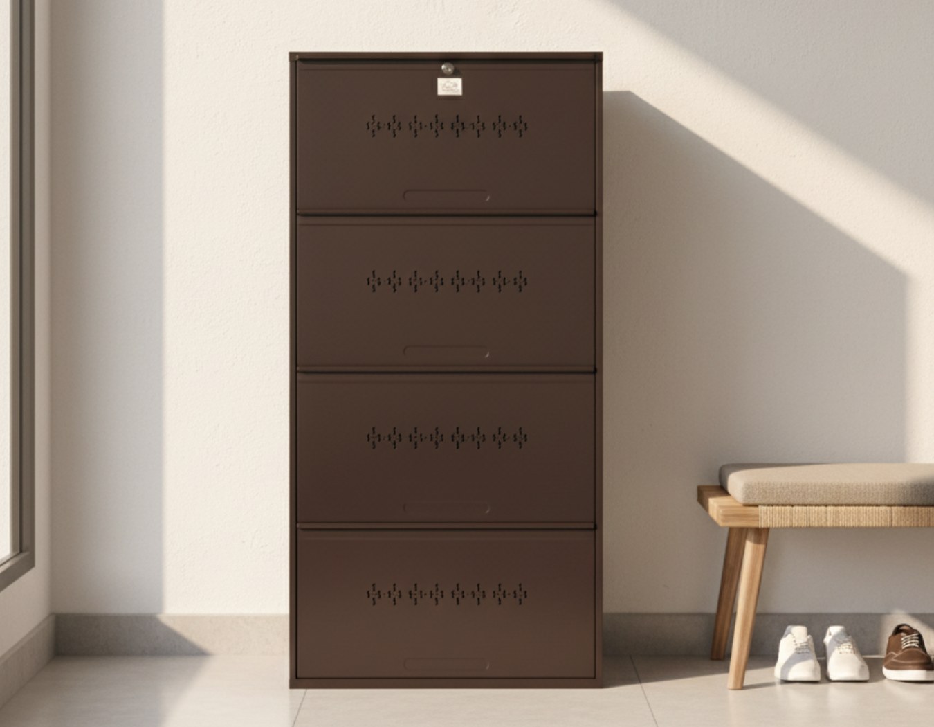 Urban Dom 4 Shelf - Full Brown Colour